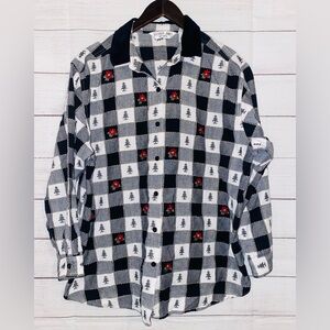 Victoria Jones Checkered Long Sleeve Top-Size 2X.